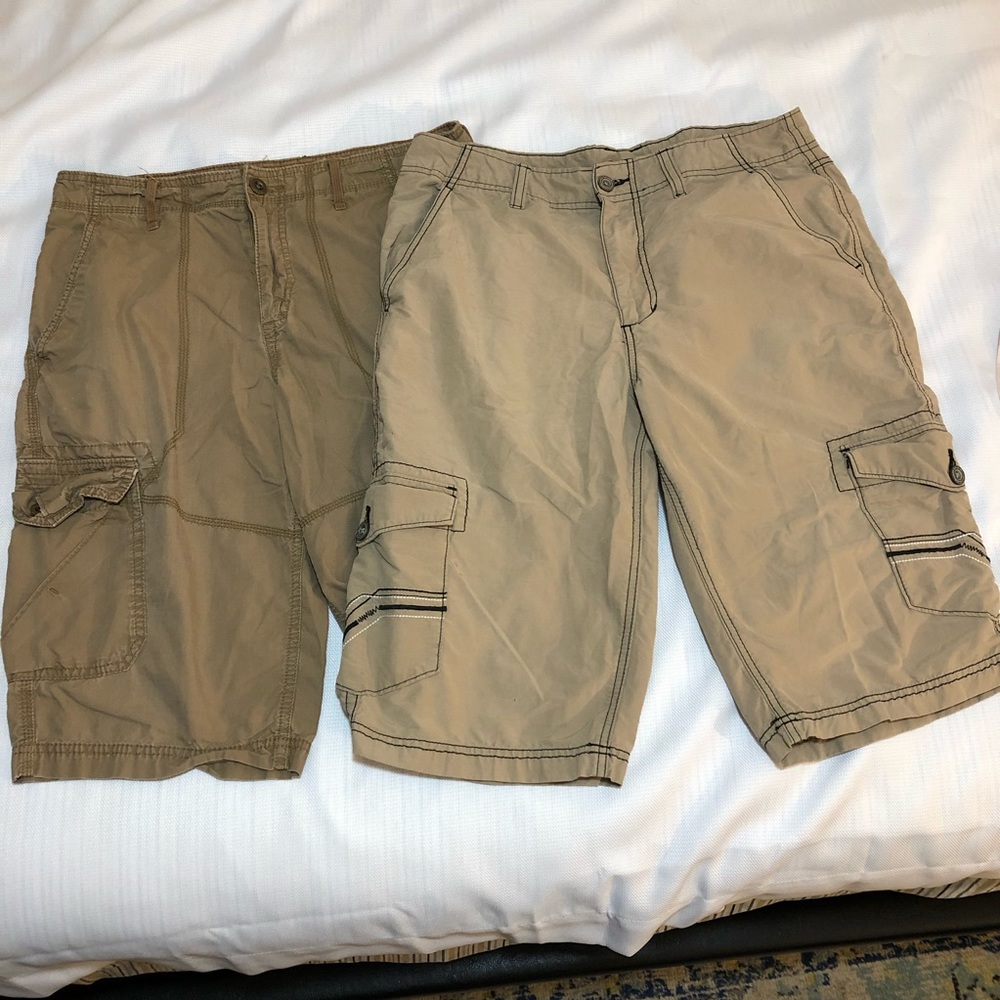 Helix (2 pairs) Khaki Cargo Shorts 32